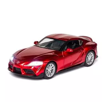 Масштаб 1/32 Toyota GR SUPRA, литая под давлением спортивная модель автомобиля, игрушечный автомобиль с откатным механизмом, звуком и светом для детей, коллекция подарков для мальчиков и девочек 15*6*4.5cm жёлтый