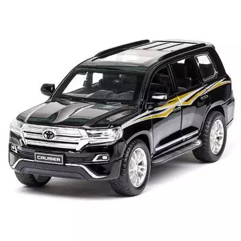 Масштаб 1/32 Toyota Land Cruiser Prado, модель автомобиля из сплава, внедорожники, литые игрушки со звуком и светом для детей, коллекционные реплики масштабных моделей автомобилей
