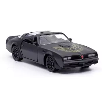 Масштаб 1/36 1978 Pontiac Firebird, литая под давлением модель автомобиля, игрушечный автомобиль с откатным механизмом и открытыми дверями для детей, коллекция подарков для мальчиков и девочек 1/36-12x5x3.4cm чёрный