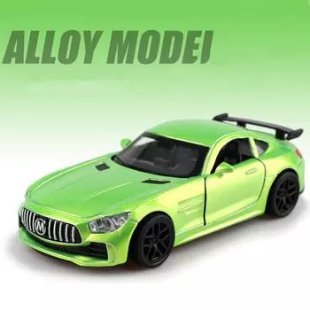 Масштаб 1/36, гоночный автомобиль Benz AMG GT из сплава, литая под давлением модель игрушечного моделирования, модели транспортных средств с откатным механизмом, игрушки для детской коллекции, подарки 1/36-Size:12*5*3cm зелёный