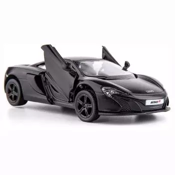 Масштаб 1/36 McLaren 650S, литая модель автомобиля, игрушечный автомобиль из цинкового сплава для детей, игрушечный автомобиль с откатным механизмом для малышей, подарок для мальчиков и девочек 1/36-12.5x4.5x3.5cm матовый черный
