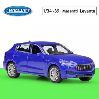 Масштаб 1/36 Welly Maserati Levante, модель автомобиля из сплава, литье под давлением, металлические игрушечные автомобили, модель автомобиля, коллекция высокой имитации, детские подарки 1/36-11.9x4.7x4cm синий