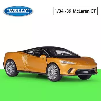 Масштаб 1/36 Welly McLaren GT, модель автомобиля из сплава, литье под давлением, металлические игрушечные автомобили, модель автомобиля, высокая имитация, коллекция, детские подарки 1/36-11.7x5.2x3.3cm золотой