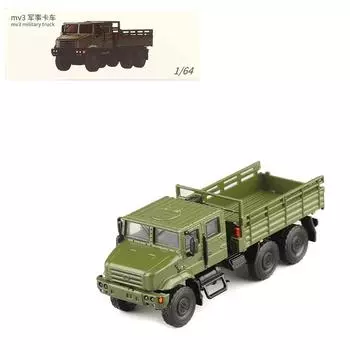 Масштаб 1/64, армейский зеленый MV3, сплав, военный грузовик, литой автомобиль, модель автомобиля 1/64-Size:12.5*4.5*4.5cm армия зеленый