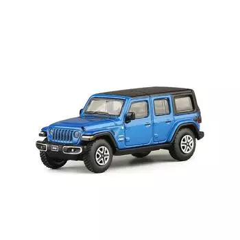 Масштаб 1/64 Jeep Wrangler Sahara 2019, модель автомобиля, литой автомобиль, коллекция, подарок для детей 1/64-Size:7*3*2.8cm синий