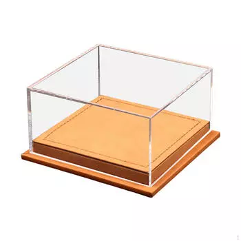Масштаб 1/64 Витрина для двух моделей автомобилей Прозрачная акриловая крышка Портативная Универсальная Компактная светло-коричневого