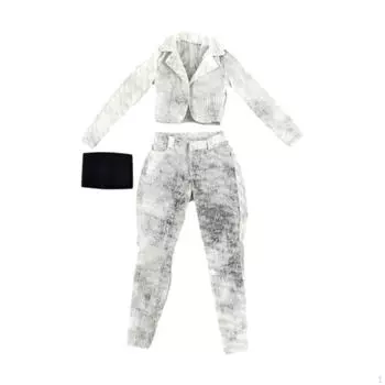 Масштаб 1/6 куртка, штаны и топ для мини-фигурки аксессуары одежда White Black