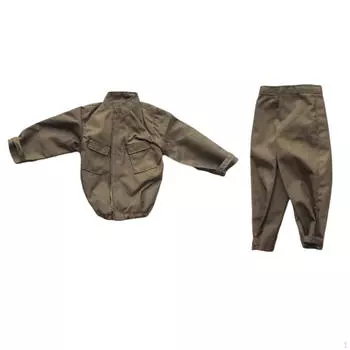 Масштаб 1/6 Мужская фигурка Верхнее пальто с брюками Длинный рукав Униформа Повседневный костюм для 12 действий