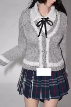 масштаб действия GS совместим с TBLeague сексуальный красивый JK старшеклассник модный кардиган с мохнатой вязкой не включает голову и другое [TOYBARJAPAN] 1/6