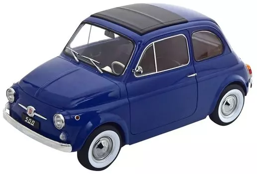Масштаб KK Fiat 500F 1968 года, готовое изделие синего цвета, масштаб 1/12 синий