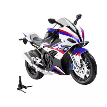 Масштаб модели мотоцикла 1/10, креативная, прочная, коллекционная игрушка из сплава со звуком и светом White