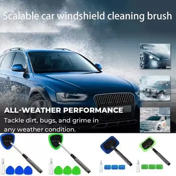 Масштабируемая щетка для очистки лобового стекла автомобиля, очиститель окон автомобиля, щетка для удаления запотевания окон One Size синий
