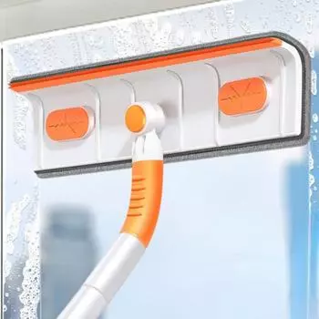 Масштабируемая швабра для очистки окон, мягкая щетка из микрофибры, телескопическая щетка для стекла, многофункциональный скребок для очистки пыли, бытовая чистота A mop оранжевый