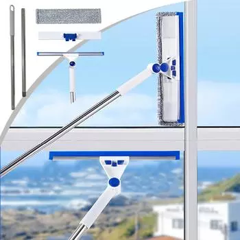 Масштабируемый скребок для чистки окон, 3 в 1, скребок для душа, 40 дюймов, оборудование для мытья окон, инструменты для чистки стекла для внутренних/наружных окон белый