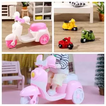 Масштабная детская игрушка кукольный домик украшения кукольный домик из смолы мотоцикл миниатюрный трехколесный велосипед сад фей куклы аксессуары