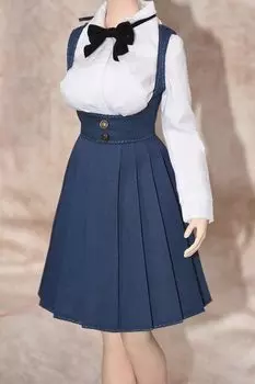 Масштабная фигурка, совместимая с телом TBLeague, стиль GS, красивая школьница в стиле JK, темно-синий комбинезон с высокой талией, юбка, рубашка и