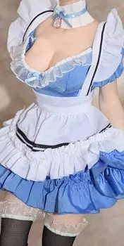 Масштабная фигурка Совместимо с телом TBLeague Стиль GS Совместимо с телом TBLeague Сексуальная красивая женщина Костюм горничной, комплект с телом и головой синий