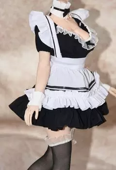 Масштабная фигурка Совместимо с телом TBLeague Стиль GS Совместимо с телом TBLeague Сексуальная красивая женщина Костюм горничной, комплект с телом и головой чёрный