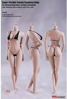 масштабная фигурка тело TBLeague S10D супер гибкое бесшовное тело без головы части ног сменные серия размер груди [TOYBARJAPAN] 1/6 версия. (Бледный L)