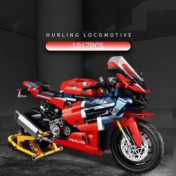 Масштабная имитация мотоцикла Honda, строительный блок, сборная модель, кирпичная игрушка для детей, подарки