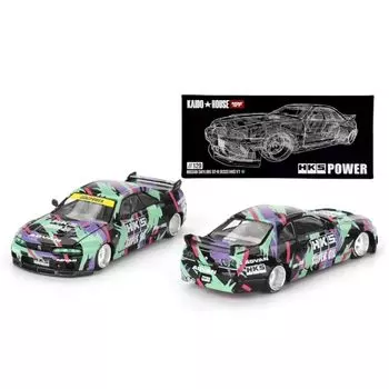 Масштабная литая модель Nissan Skyline V1 Limited, созданная Kaido 164 car. ГТ-Р (R33)HKS-издание. Дом.