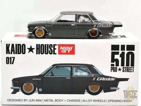 Масштабная модель MINI GT KAIDO HOUSE DATSUN 510 PRO GREDDY 164 STREET- (СЕРЫЙ) серый