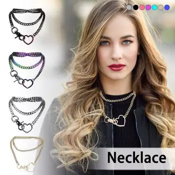 Массивное золотое ожерелье, замок, медальон, подвеска, монета, бордюрная цепочка, многослойная цепочка One Size чёрный