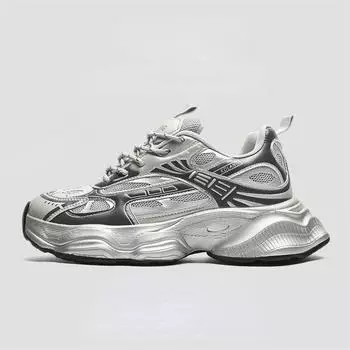 Массивные кроссовки для мужчин и женщин, модная повседневная обувь на платформе для папы, спортивные кроссовки для ходьбы 36 серебряный
