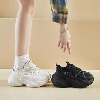 Массивные кроссовки для женщин, папины кроссовки на платформе, на шнуровке, модные, удобные, повседневные кроссовки для ходьбы, женские, легкие, спортивные, кроссовки для бега 35