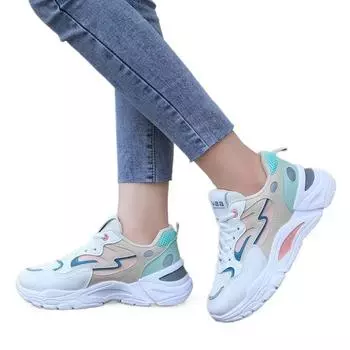 Массивные кроссовки, увеличивающие рост, женская обувь на платформе, новые модные спортивные женские кроссовки с дышащей сеткой, повседневные кроссовки 35 хаки