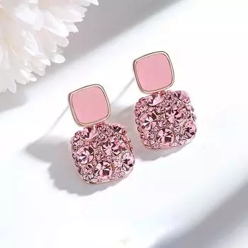 Массивные серьги, белые квадратные геометрические серьги для женщин, роскошные свадебные серьги со стразами и кристаллами