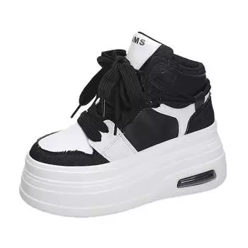 Массивные женские кроссовки, удобные высокие кроссовки на платформе 8 см, спортивная обувь, увеличивающая рост, баскетбольные нескользящие кроссовки, прогулочная обувь 35