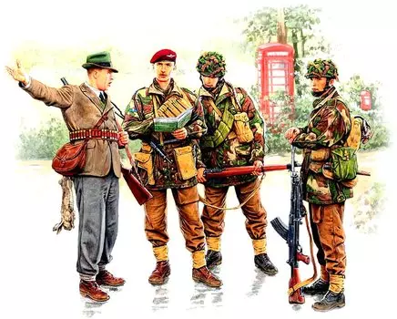 Master Box Британские воздушно-десантные войска Часть 1 1944 3 1 Гражданская пластиковая модель MB35033 1/35 Солдаты,