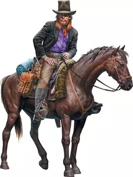 Master Box Outlaw Jim Riding Scene Cowboy Hat Western Series Пластиковая модель MB35204 1/35