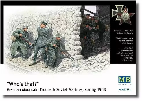 Master Box Scout Encounter Scene 3 Немецкая пехота и 3 Советских пехотинца Пластиковая модель MB35071 1/35 Германия/Советский