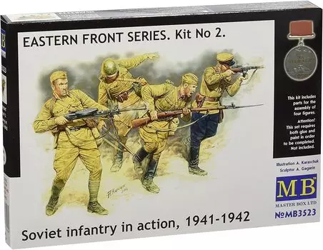 Master Box Soviet Infantry Eastern Front 2 4 Pieces Plastic Model MB35023 1/35 1941-1942