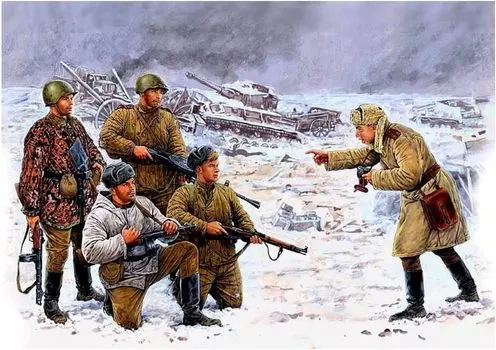 Master Box Советская пехота Памятная фотография Зима 1944 5 частей Пластиковая модель MB35029 1/35
