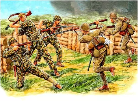 Master Box Японские морские пехотинцы Битва за Тараву Мясной бой 1943 5 деталей Пластиковая модель MB35044 1/35 Армия/США