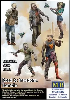 Master Box Zombieland Series 4 Zombie Males 1 Zombie Female Plastic Model MB35242 1/35 + (Person)