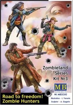 Master Box Zombieland Series Zombie Hunter 1 Male 2 Female Shotgun Plastic Model MB35243 1/35 + (People)