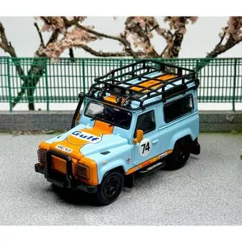 Мастер кирпичного дома 1:64 Blue Gulf Defender 90 ORV SUV спортивная модель литой металлической машины новая коллекция