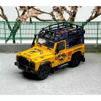 Мастер кирпичного дома 1:64 Желтый Defender 90 Camel ORV внедорожник спортивная модель литой металлический автомобиль новая коллекция
