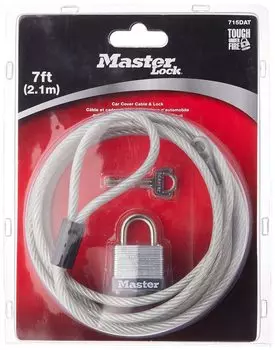 Master Lock 715DAT плетеный стальной трос для автомобильного чехла, ламинированный стальной трос для навесного замка, широкий замок 7 1-1/8