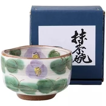 Matcha Bowl Matcha Tea Bowl Tea Ceremony Diameter x Height Purple Camellia Matcha Bowl Pottery Mino Ware Made in Japan Ale-net 11.8 7.7cm