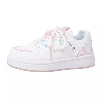 Matcha green dopamine casual board shoes lace-up breathable tie-dye student platform shoes color matching high-value women s shoes 35
