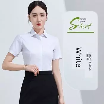 Matcha Green Shirt for Women 2025 New Arrival Summer Business Workplace Formal Shirt Interview Work Clothing Business Short Sleeve Parka