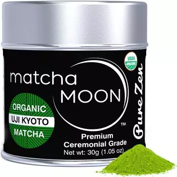 Matcha Moon Kyoto Uji Matcha Органический культивируемый порошок Органический церемониальный сорт японского матча 30 г Без пестицидов Без добавок