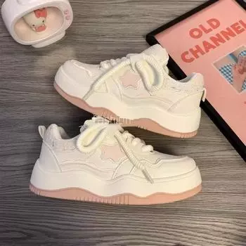 Матча зеленый звезда бархатные туфли женские новые на толстой подошве универсальные теплые хлопковые женские туфли маленькие белые туфли 35