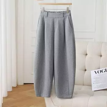 Matchet Pants Women s Spring/Summer 2025 New Arrival Modal Cropped Casual Pants High Waist Slimming Harem Pants Gray Balloon Pants Grey L