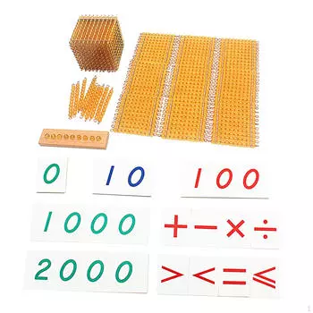 Математические игрушки Монтессори для детей, обучающие математике для детей, золотые жёлтый